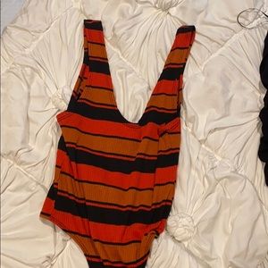 Striped Thong Free People Bodysuit